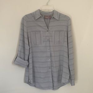 EUC grey button down shirt
